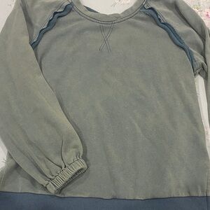 POL French Terry Criss Cross Grayish Blue Sweatshirt Size Small